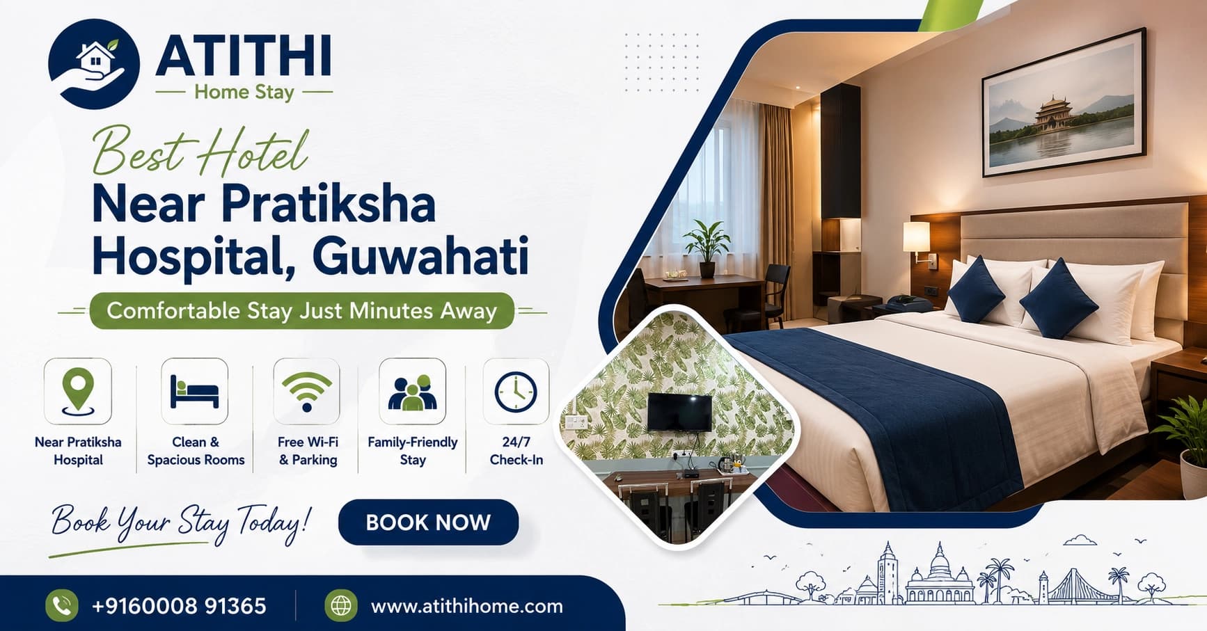 Best Hotel near Pratiksha Hospital Guwahati for Comfortable & Affordable Stay
